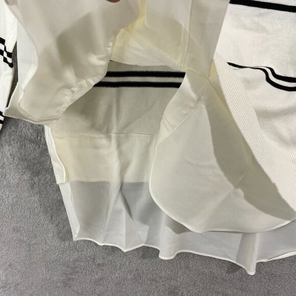 NEW Hilary Radley Womens M Striped Knit Sweater Top With Collared Layered - Picture 8 of 9